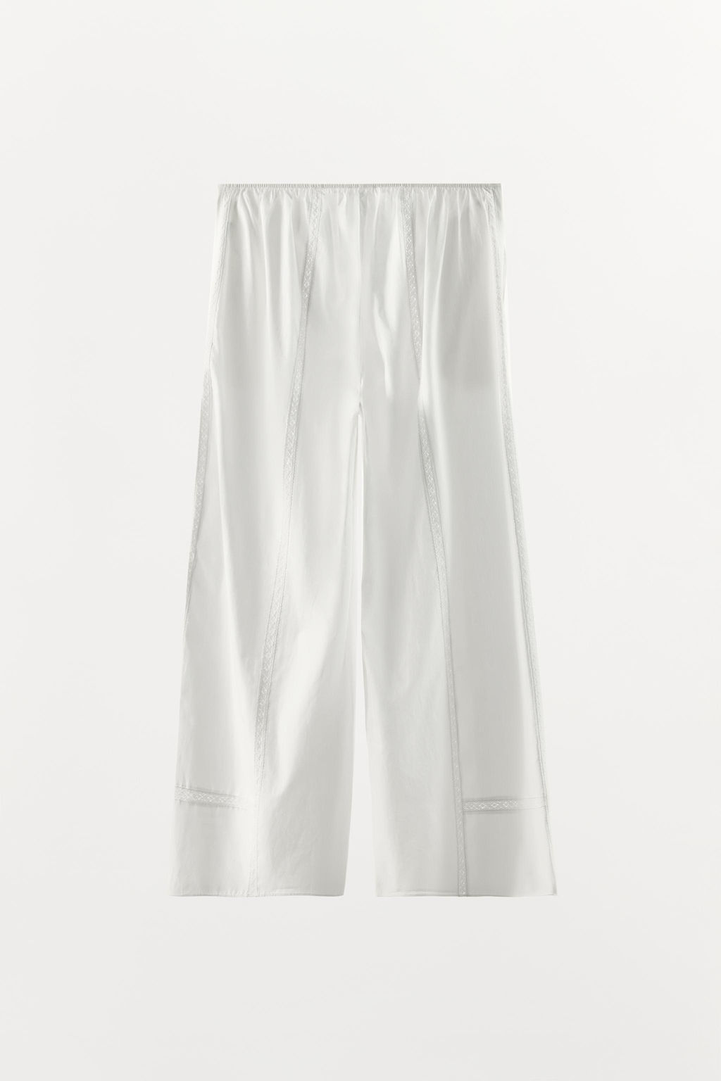 PANTAL?N ALGOD?N 100% PUNTILLA / Blanco - Zara фото 4