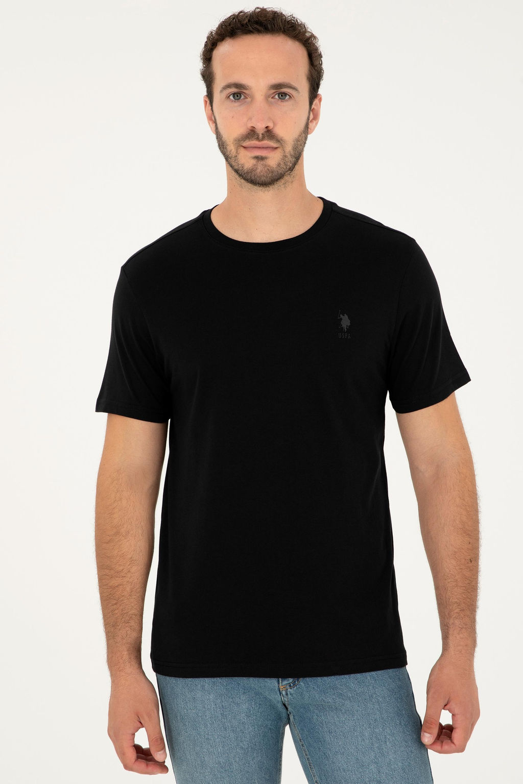 U. S. Polo Assn / Мужская черная базовая футболка - U.s. polo assn фото 3