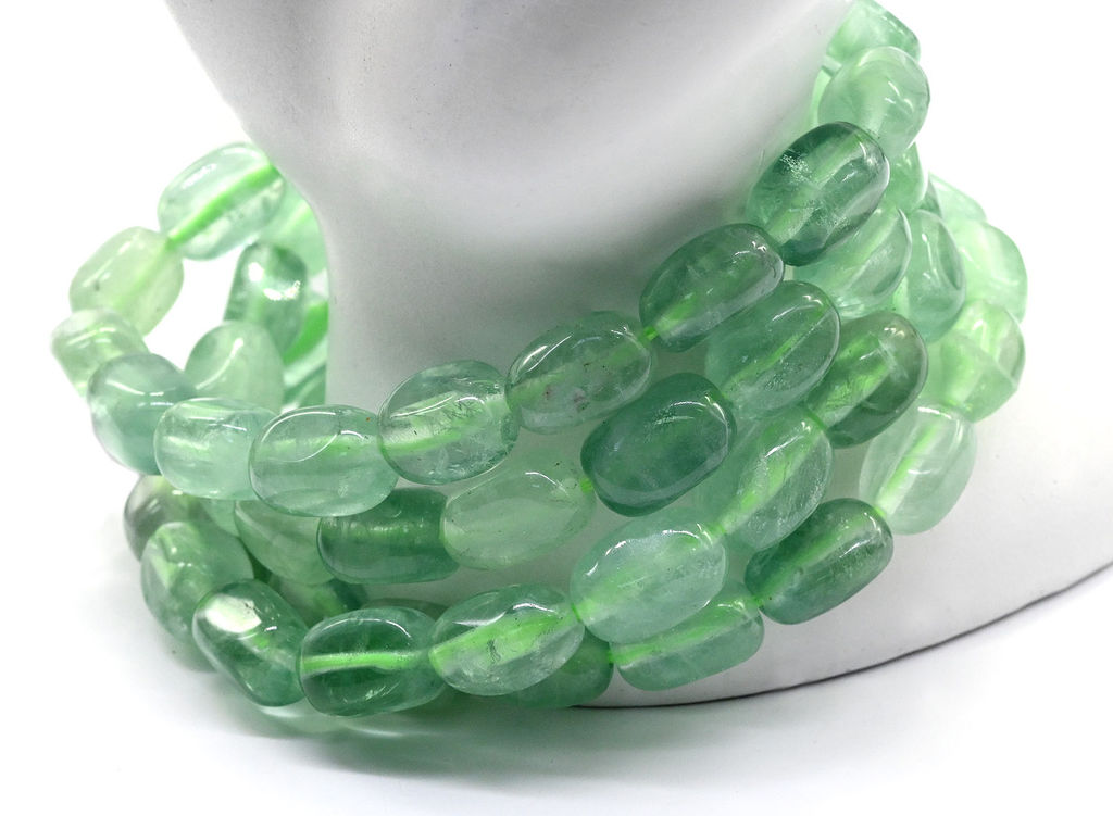 Браслет из кварца тонированного прямоугольник 7*10мм, цвет зеленый