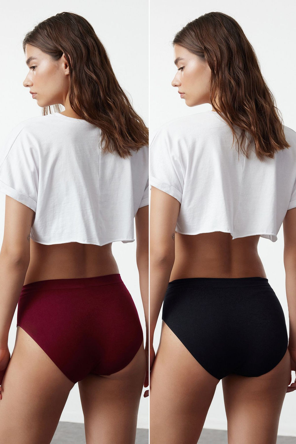 TRENDYOLMILLA Siyah 2li Paket Seamless/Dikissiz Hipster Orme Kulot THMAW22KU0013 фото 22