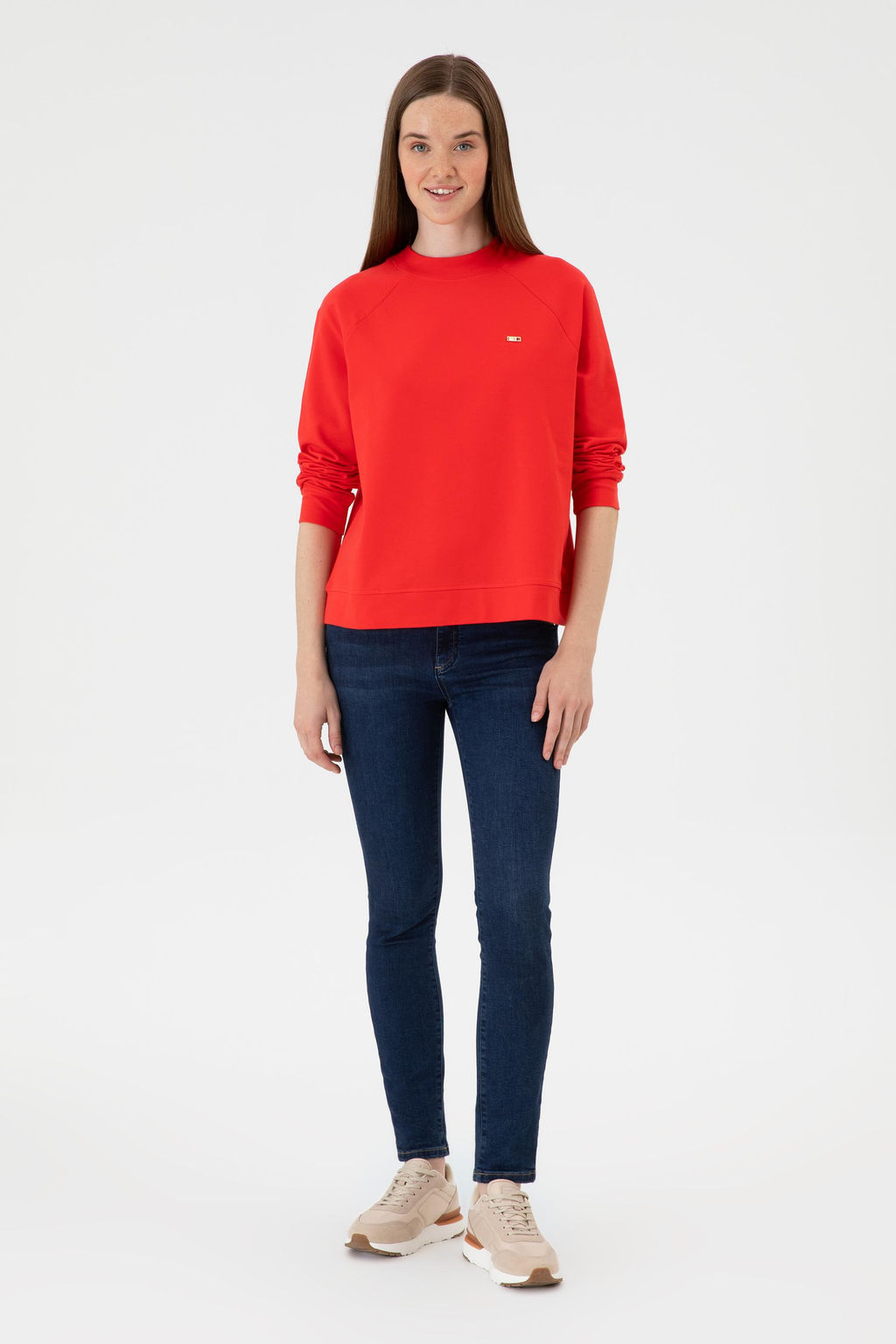 Kad_n K_rm_z_ Basic Sweatshirt Sepette S_rpriz _ndirim - U.s. polo assn фото 4
