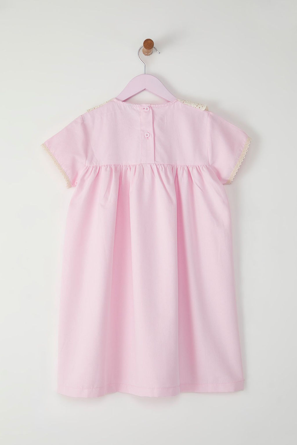 Pembe K?z Cocuk Pamuklu Brode Detayl? K?sa Kol Mini Orme Elbise TKDSS25EL00020 - Trendyolmilla фото 3