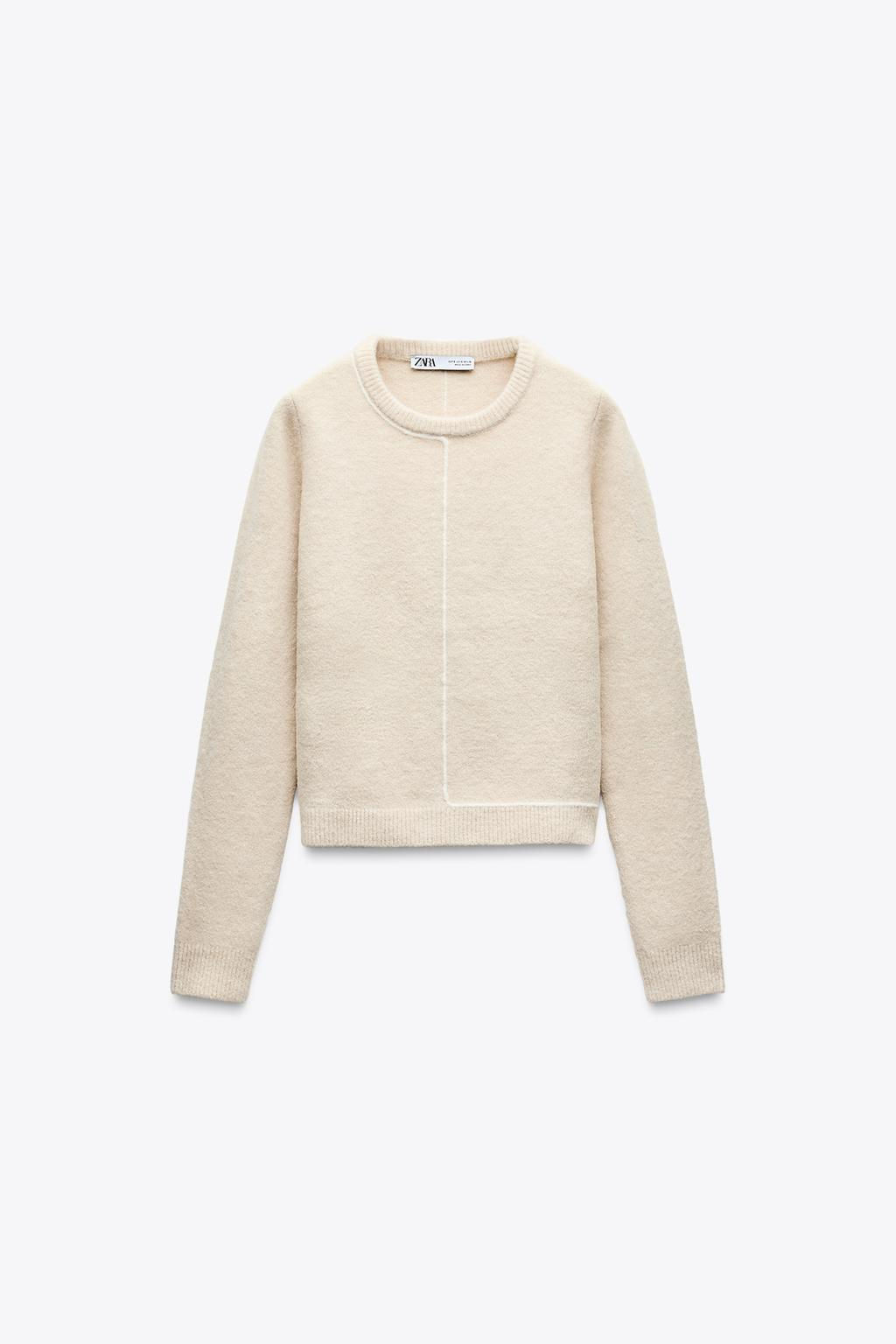 KNIT SWEATER WITH CONTRAST TRIMS - Zara фото 10