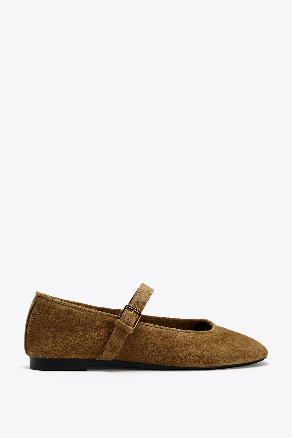 SPLIT SUEDE BALLERINAS - Zara фото 10
