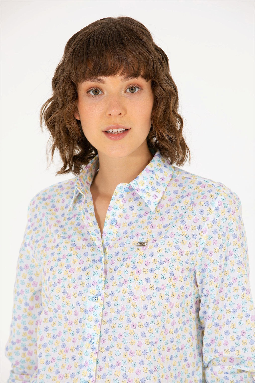 Женская синяя рубашка с длинным рукавом Неожиданная скидка в корзине - U.s. polo assn фото 2