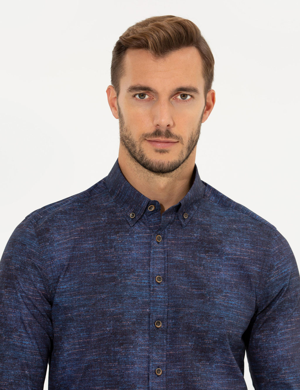 Lacivert Slim Fit Uzun Kollu G_mlek