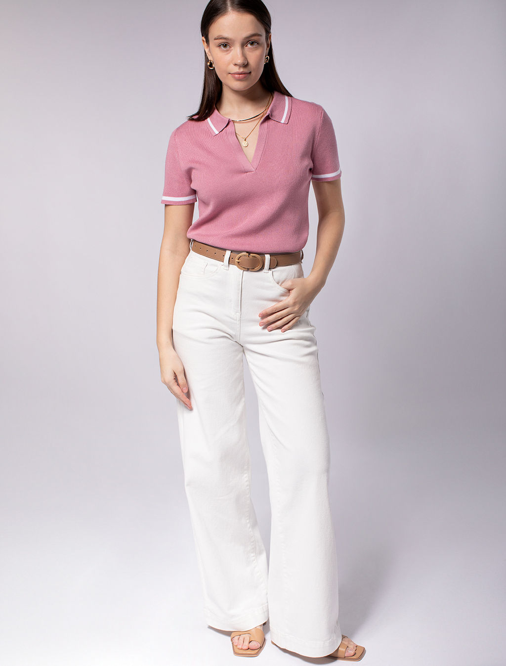 VILATTE / Поло тонкой вязки из вискозы  фото 13