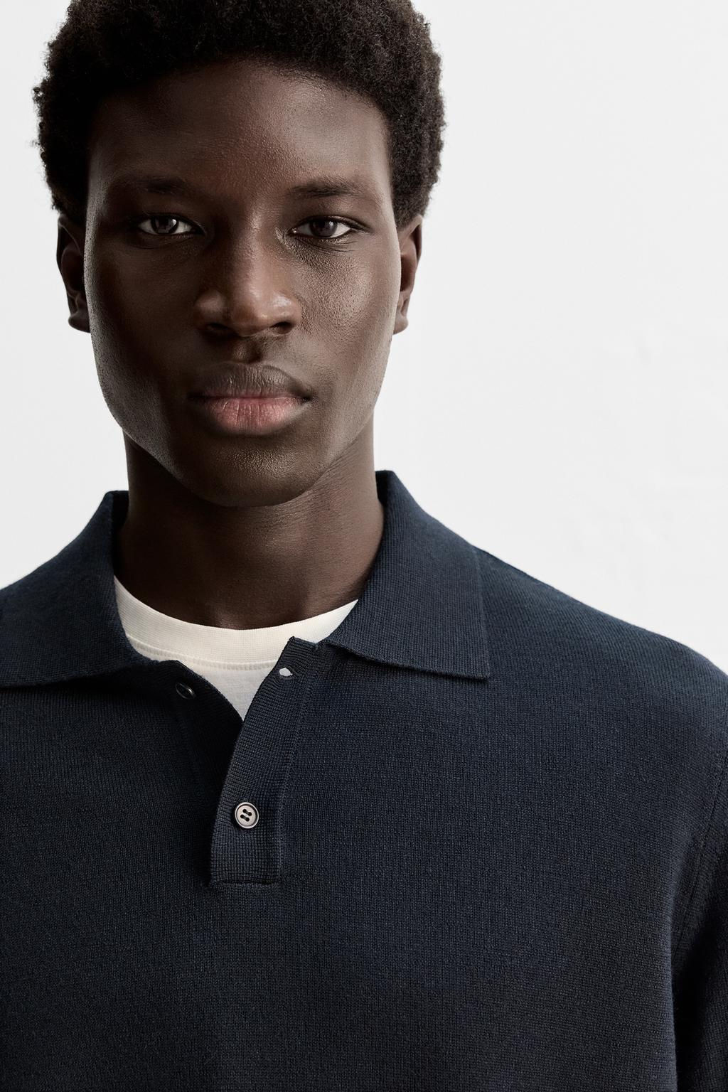 MERINO WOOL KNIT POLO SHIRT - Zara фото 5