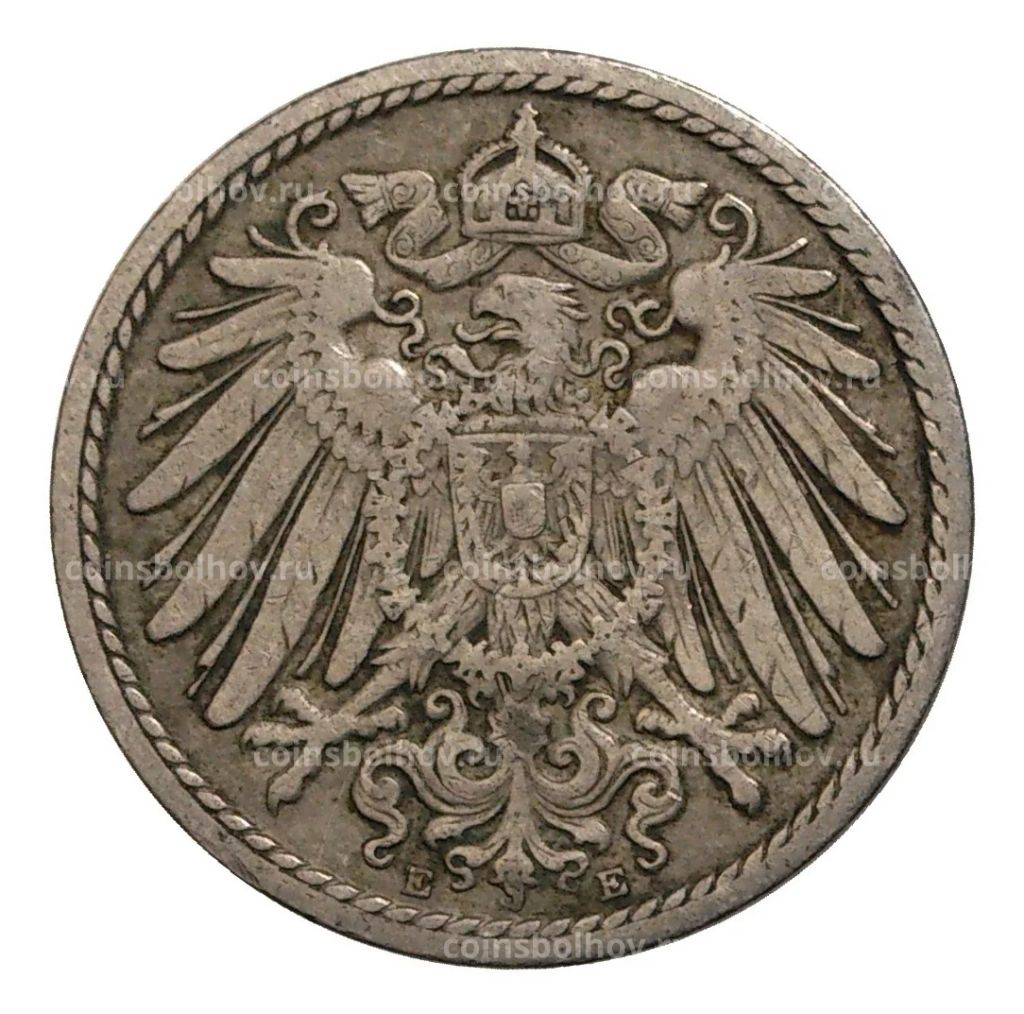5 пфеннигов 1904 года Е Германия