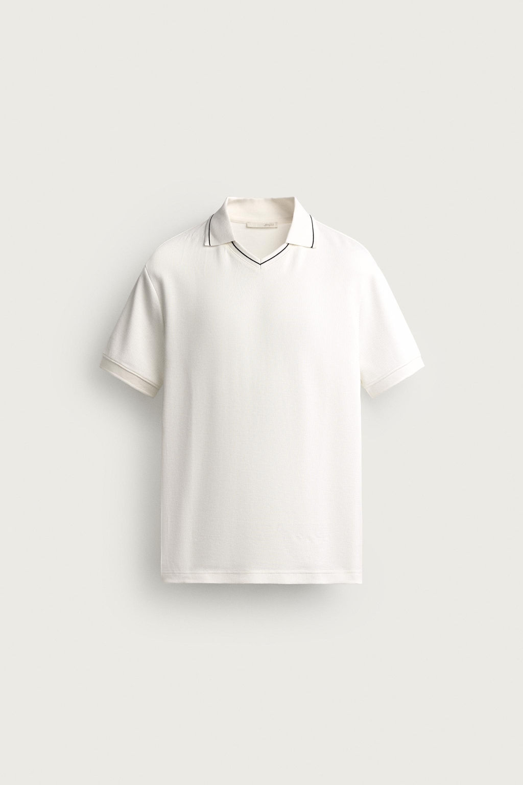 POLO REGULAR FIT CONTRASTE / Blanco roto - Zara фото 5