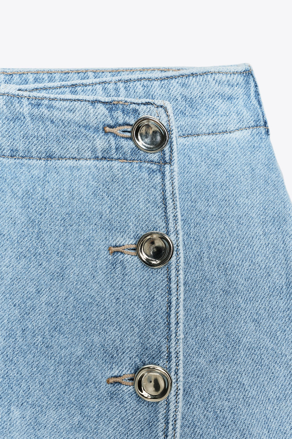 Z1975 DENIM SKORT WITH WRAP-OVER BUTTON DETAIL - Zara фото 8