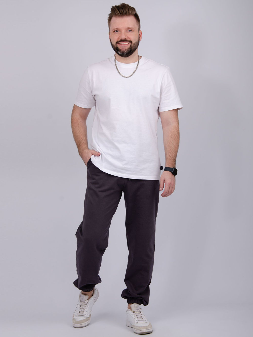 Джоггеры "Джереми 4" антрацит, футер с лайкрой