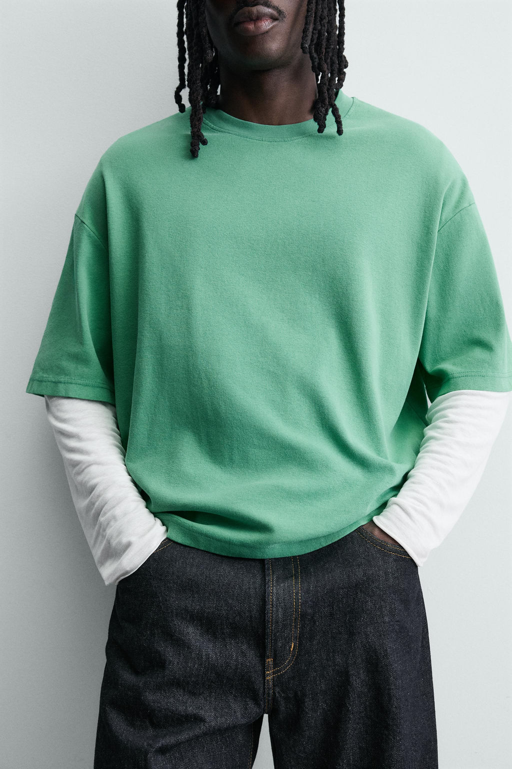 SUDADERA BOXY FIT ESTRUCTURA / Verde - Zara фото 6