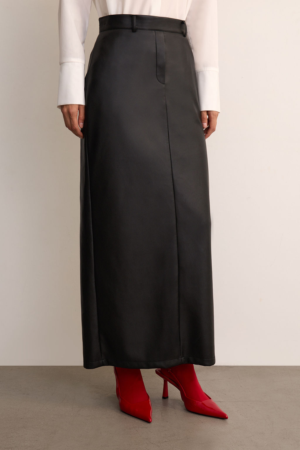 Юбка из экокожи прямого силуэта - Mollis фото 3