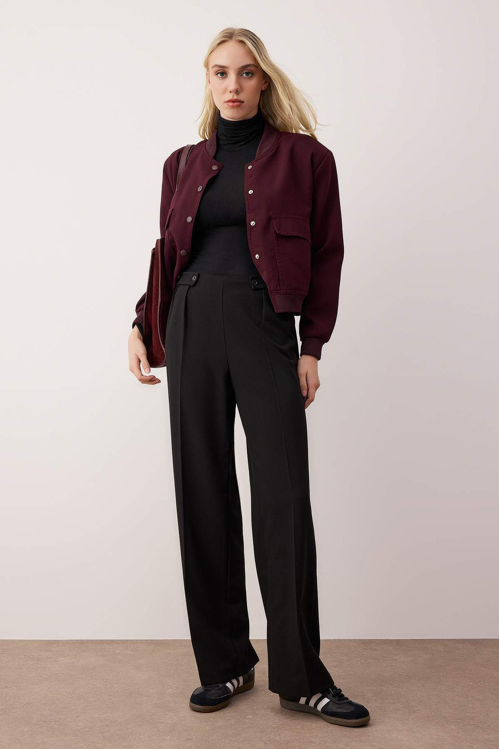 Sustainable Siyah Wide Leg/Genis Paca Kumas Pantolon TWOAW26PL00086 - Trendyolmilla фото 5