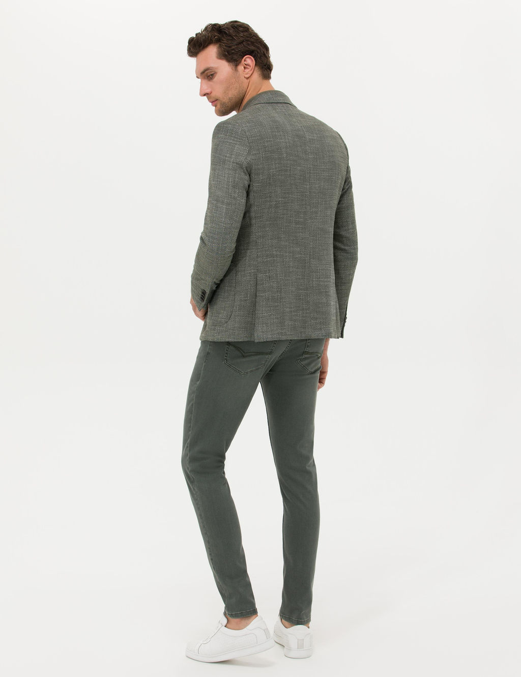 Зеленые джинсовые брюки узкого кроя - Cacharel фото 4