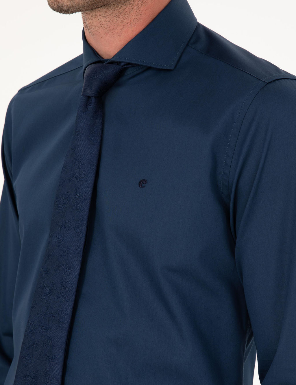 Lacivert Slim Fit Pamuk Klasik G_mlek