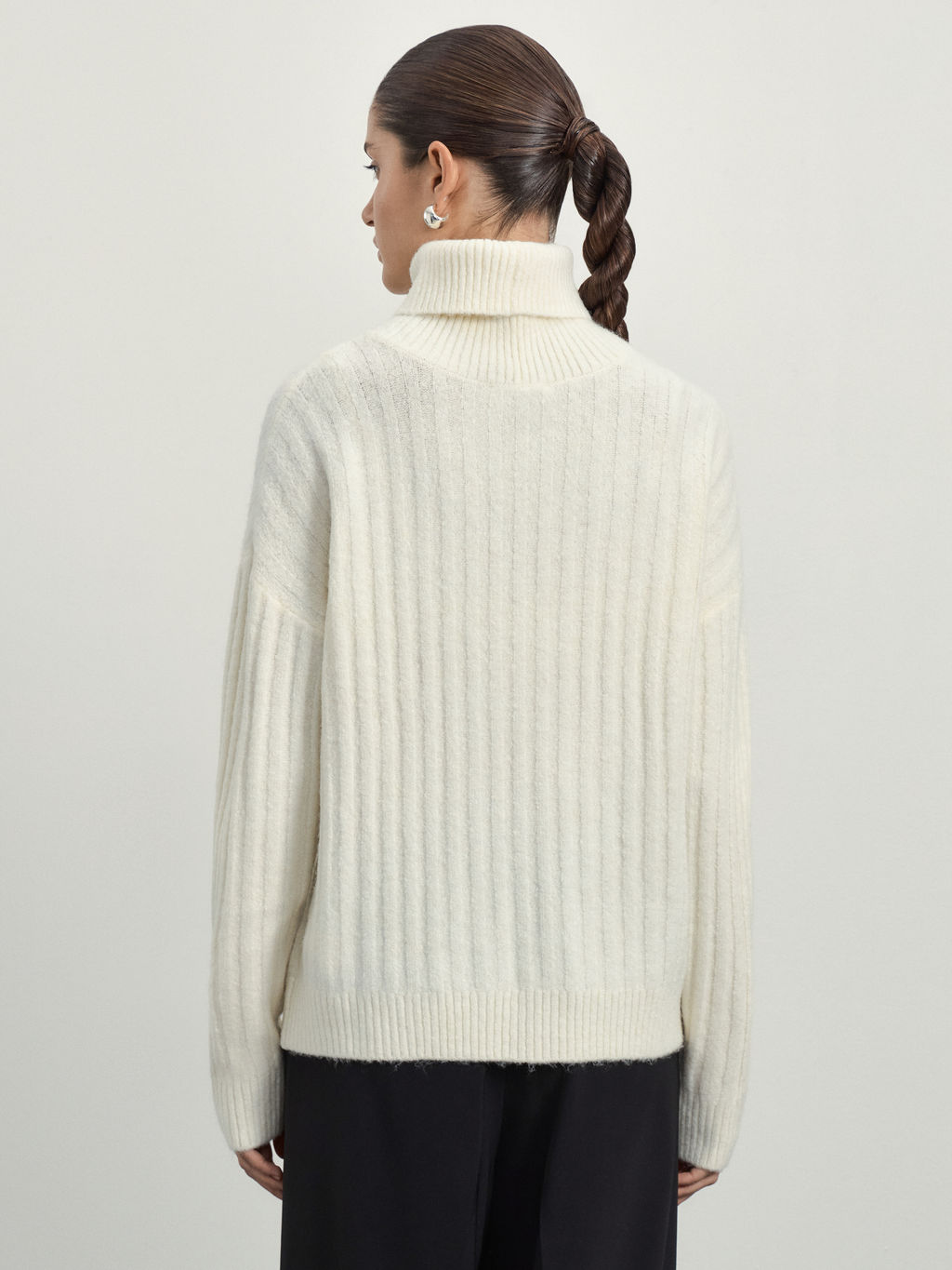 Джемпер фактурной вязки с воротником / Zarina  фото 5