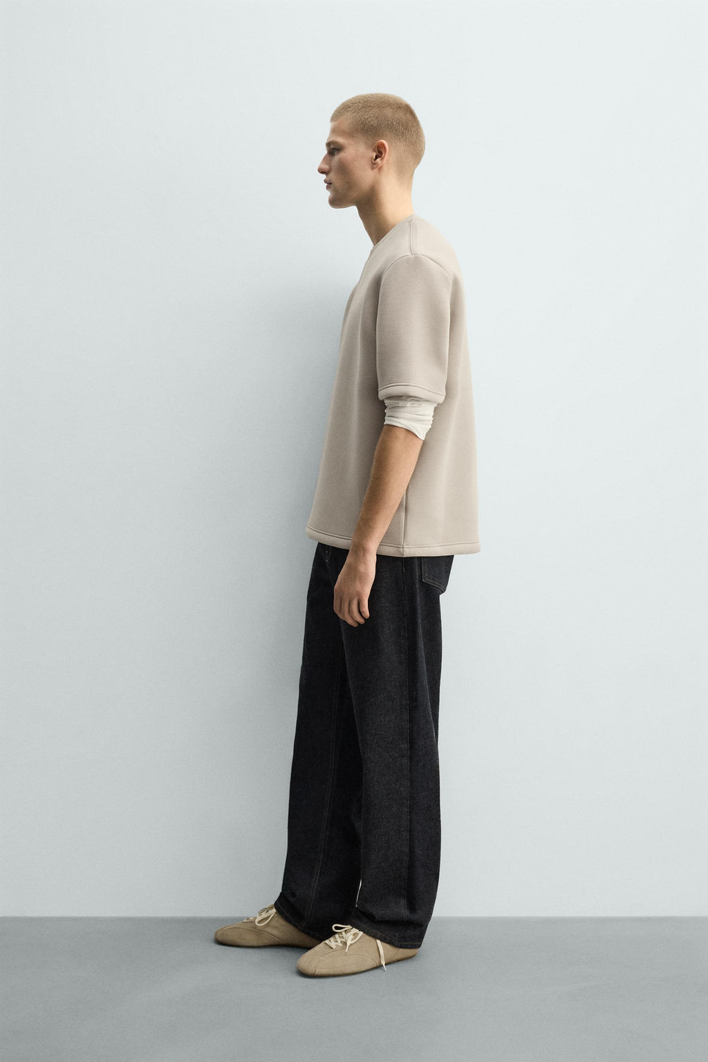 SUDADERA RELAXED FIT T?CNICA / Piedra - Zara фото 4