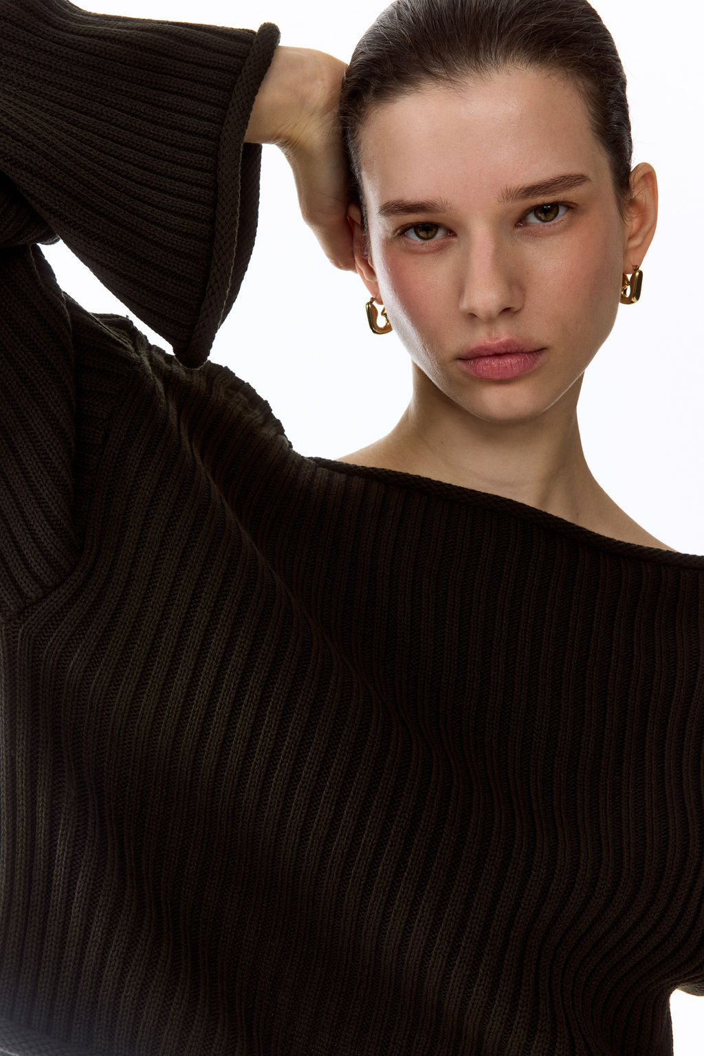 Jersey de punto acanalado con escote barco - H&m фото 4