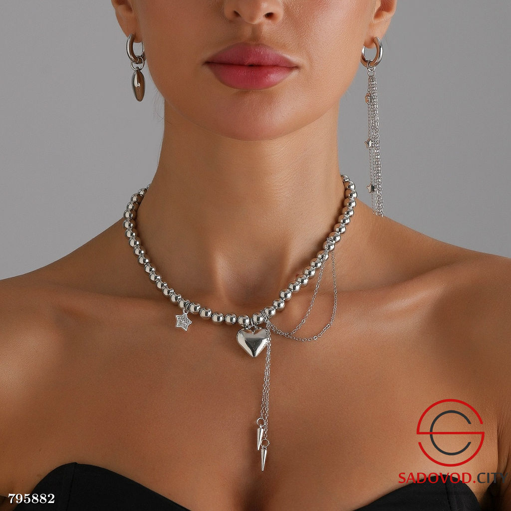 комплект украшений в серебристом тоне - Bruno фото 5
