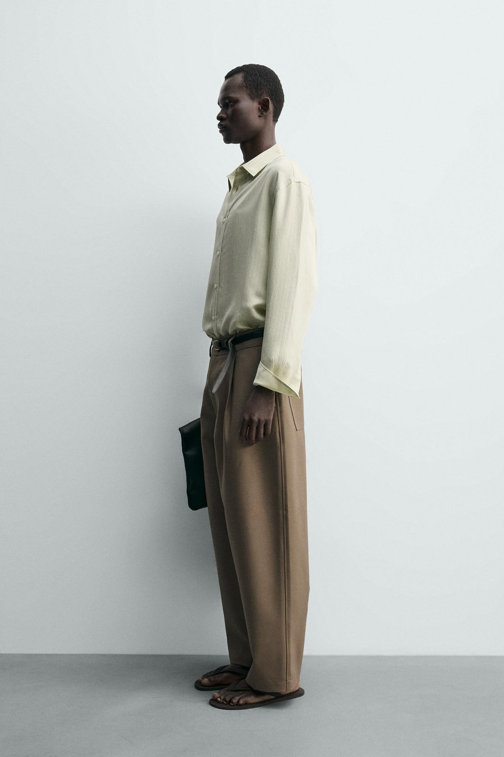 CAMISA FLUIDA RAYAS / Verde claro - Zara фото 4