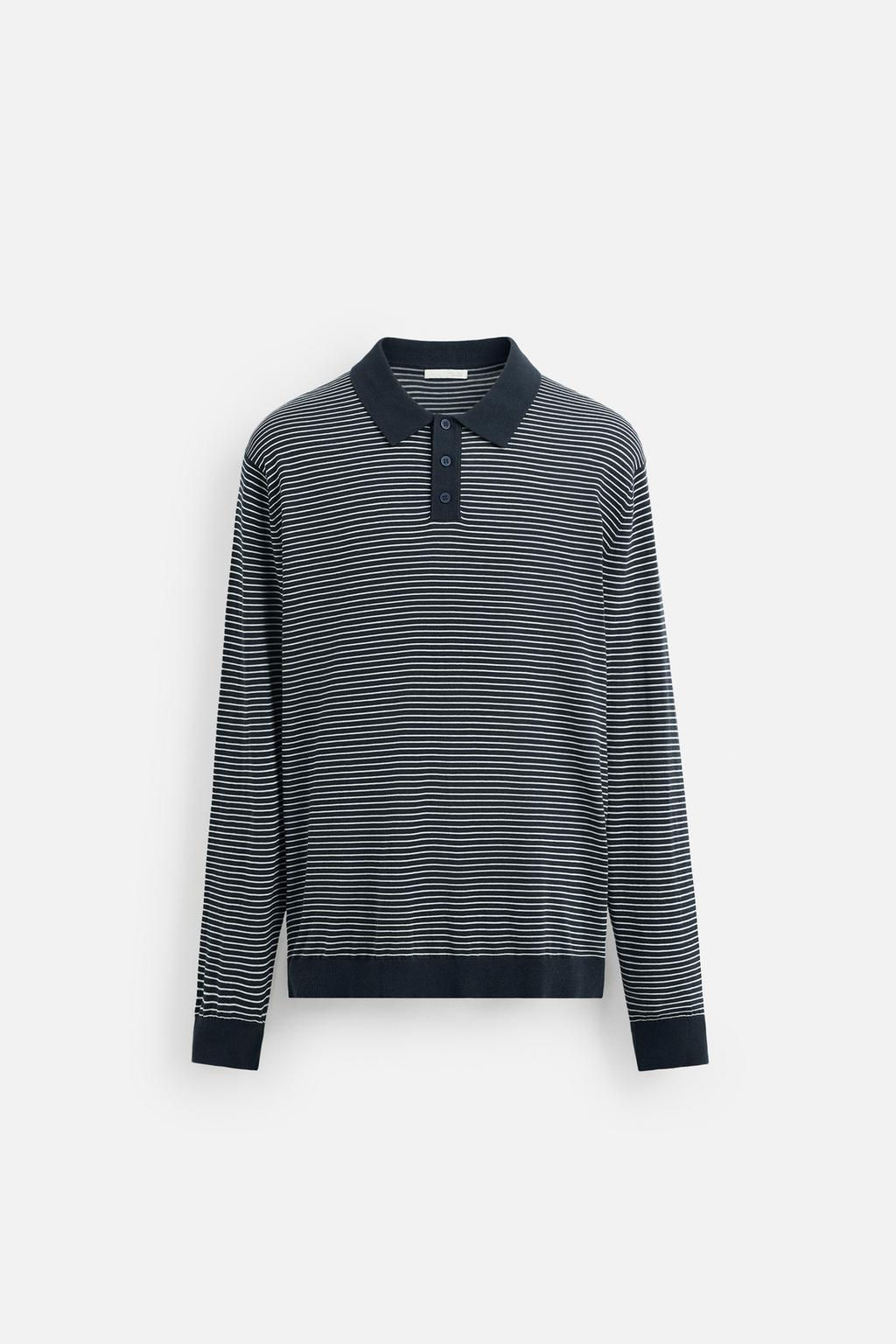 STRIPED KNIT POLO SHIRT - Zara фото 7
