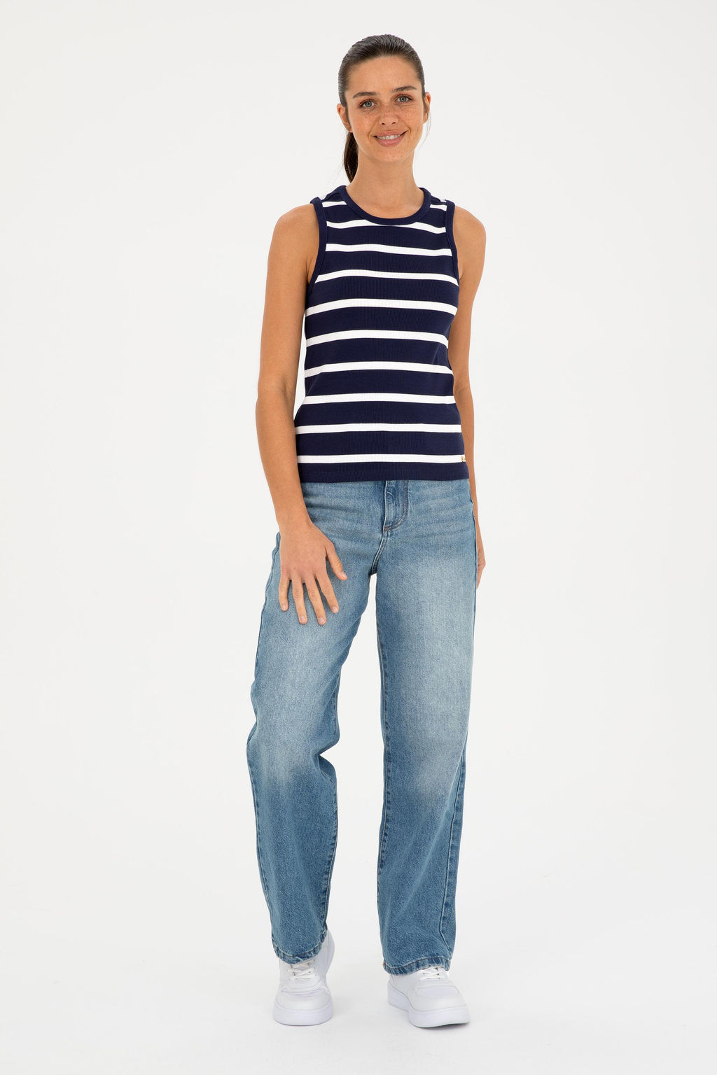 U. S. Polo Assn / Женская темно-синяя футболка без рукавов с круглым вырезом - U.s. polo assn фото 11