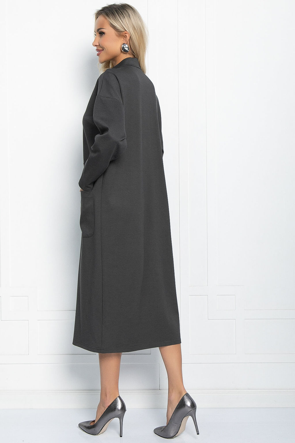 Платье Стильная осень (серое) П11436 - Lt collection фото 2