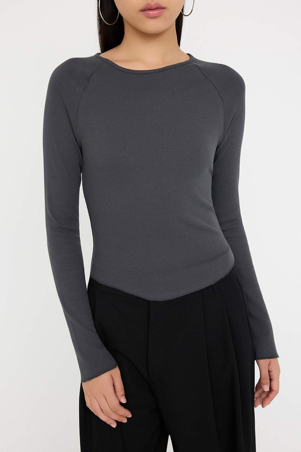 Teen Ac?k Sar? Fitted/Vucuda Oturan Crop/K?sa Orme Bluz TWOAW26BZ00080 - Trendyolmilla фото 9