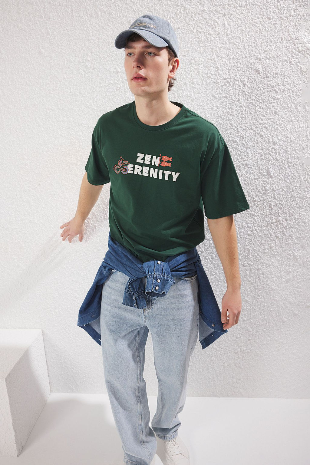 TRENDYOL MAN Siyah Oversize/Genis Kesim Bask?l? Kal?n %100 Pamuk Tok Kumas T-shirt TMNSS25TS00022 - Trendyolmilla фото 3