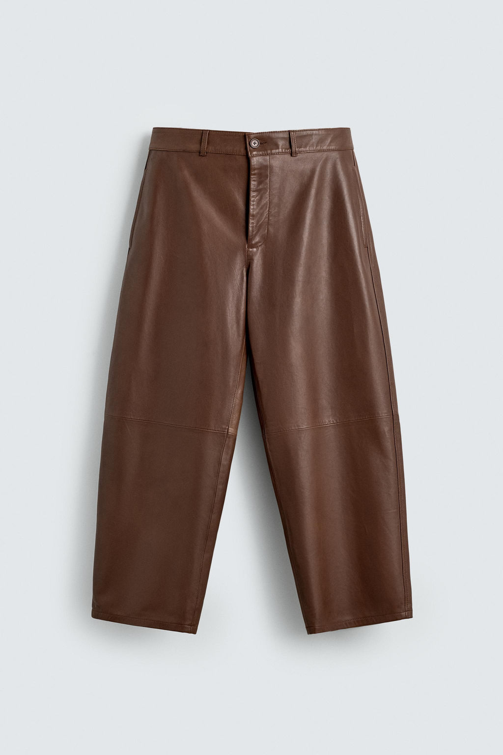 LEATHER BALLOON FIT TROUSERS - Zara фото 6