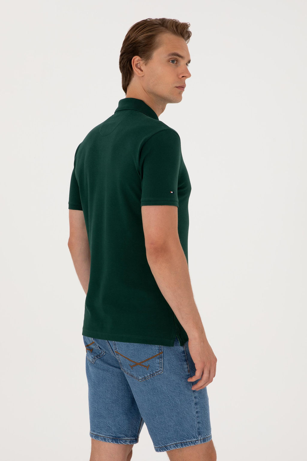 Erkek Slim Fit Polo Yaka Koyu Ye_il Basic Ti__rt Sepette S_rpriz _ndirim - U.s. polo assn фото 5