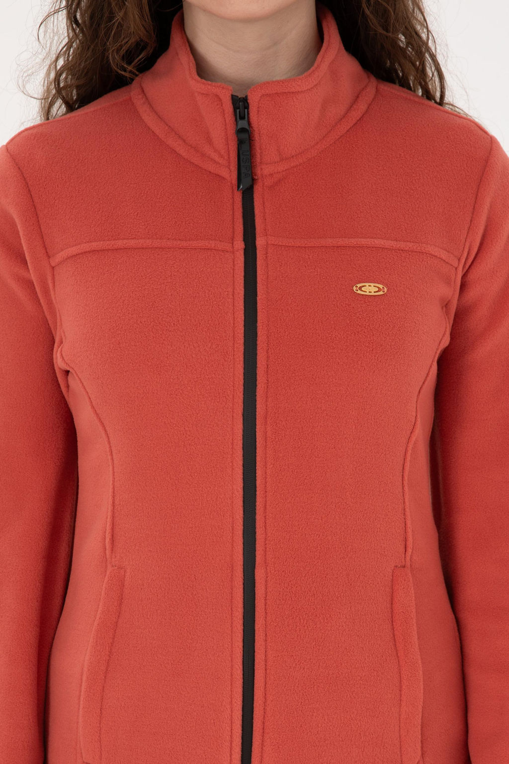 Kad_n Kiremit Fermuarl_ Dik Yaka Polar Sweatshirt - U.s. polo assn фото 6