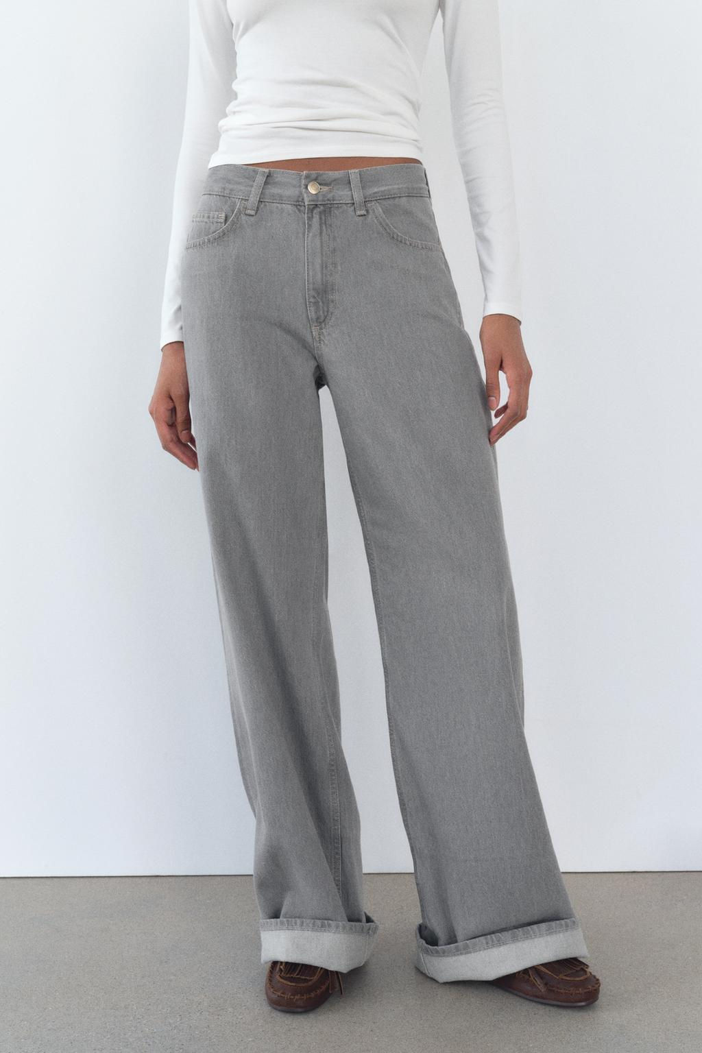 TRF HIGH-WAIST WIDE-LEG JEANS WITH BELT LOOP - Zara фото 2