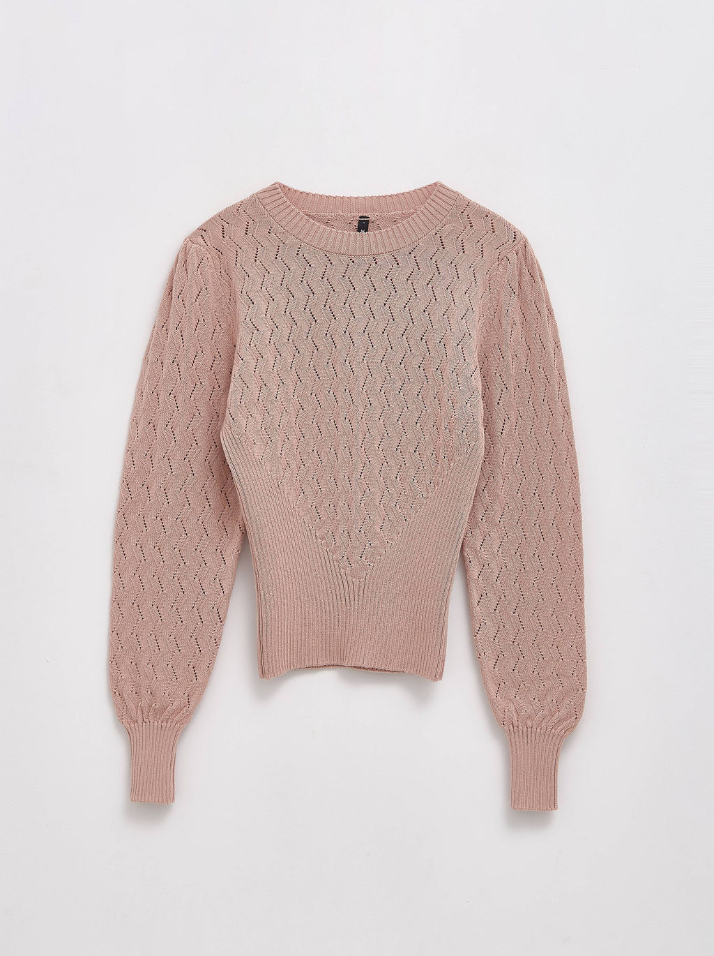 CONTE LDK 284 Джемпер с ажурным узором из пряжи с хлопком pink clay