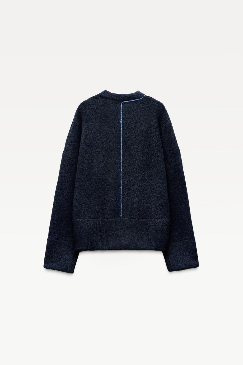 KNIT SWEATER WITH CONTRAST TRIMS - Zara фото 5