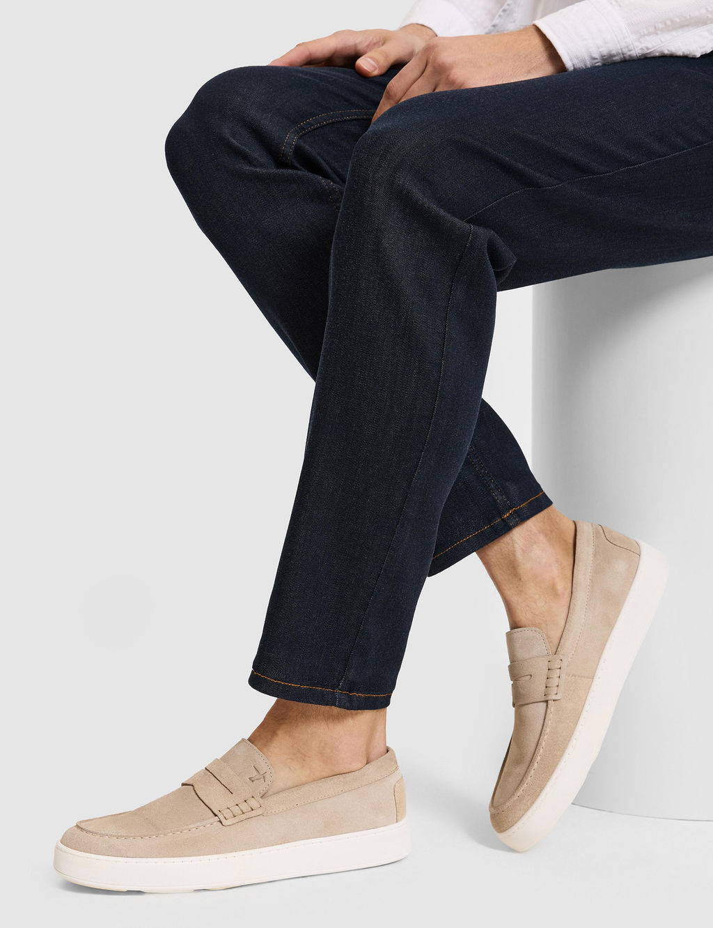 Bej %100 Deri S_et Loafer Ayakkab_