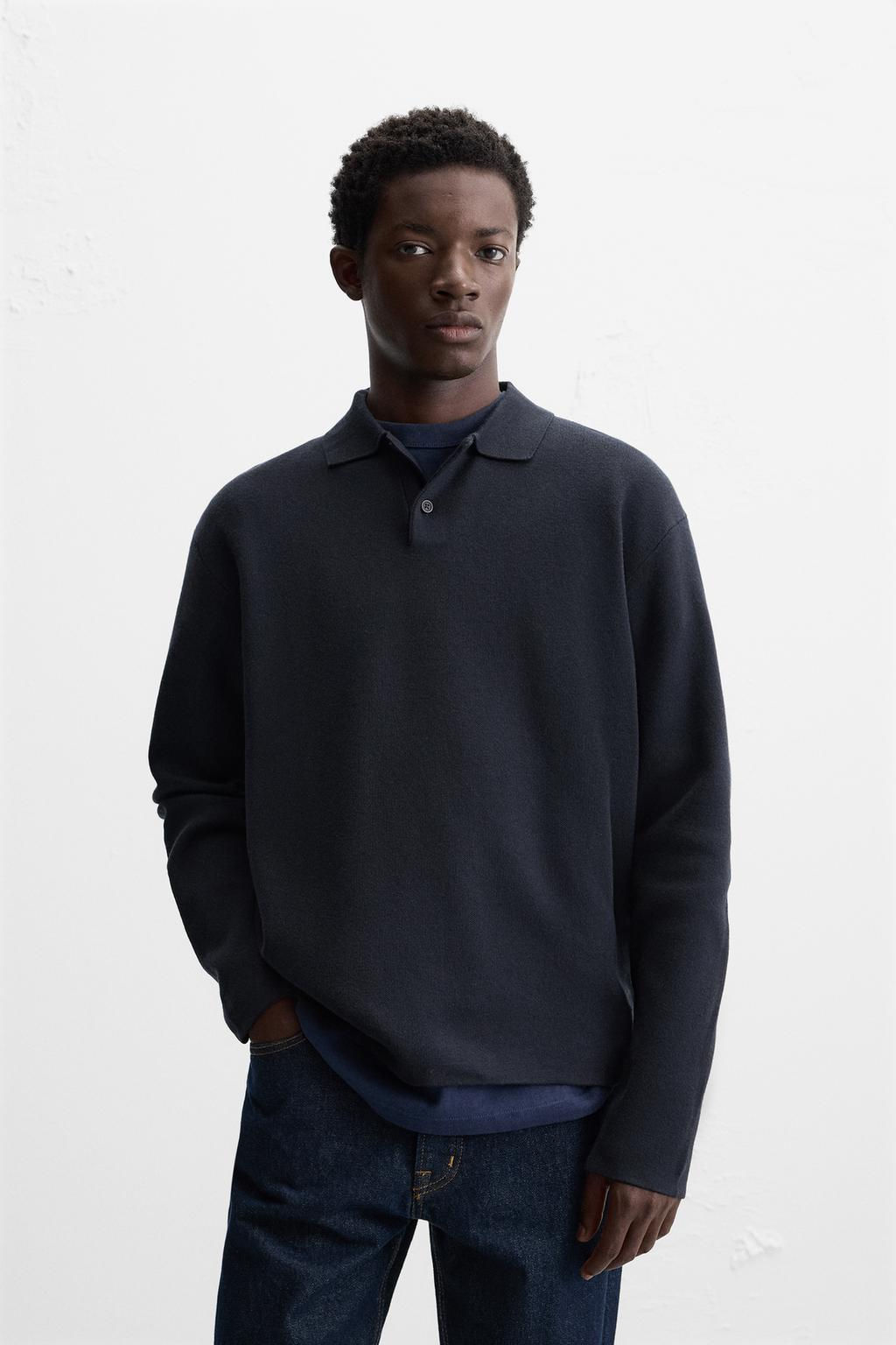 VISCOSE BLEND KNIT POLO SHIRT - Zara фото 34