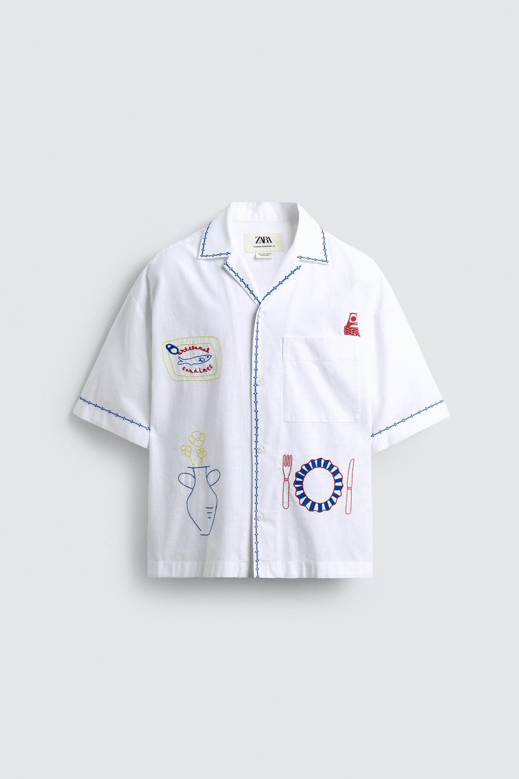 CONTRAST EMBROIDERY SHIRT - Zara фото 7