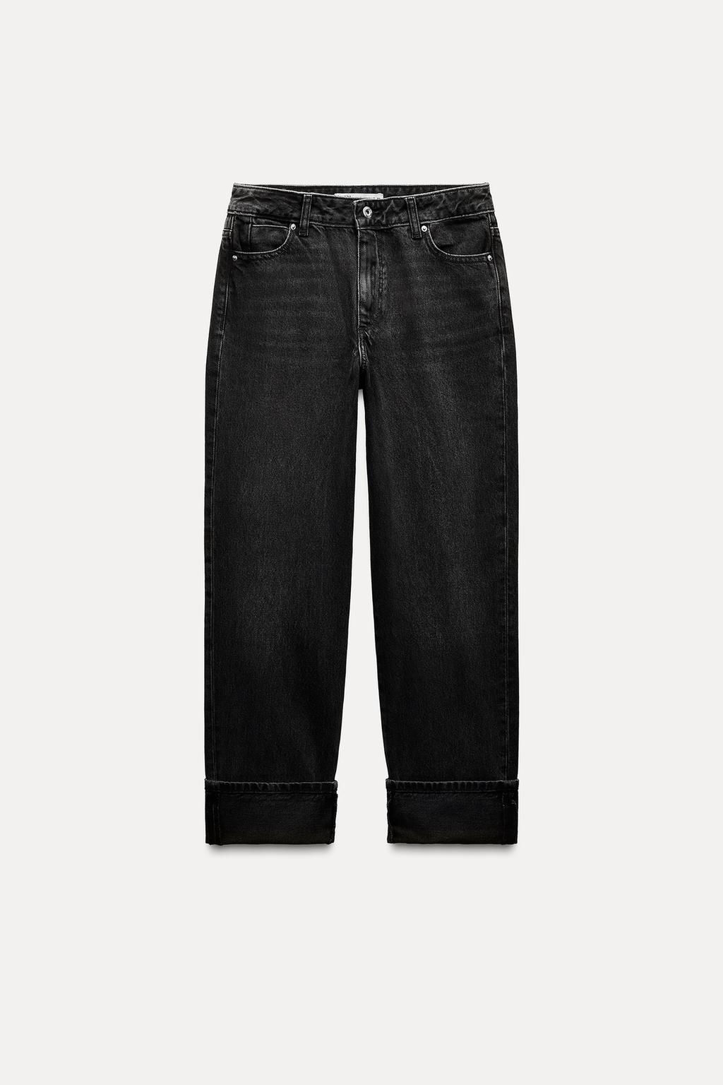 JEANS Z1975 STRAIGHT HIGH WAIST TURN-UP HEM - Zara фото 3