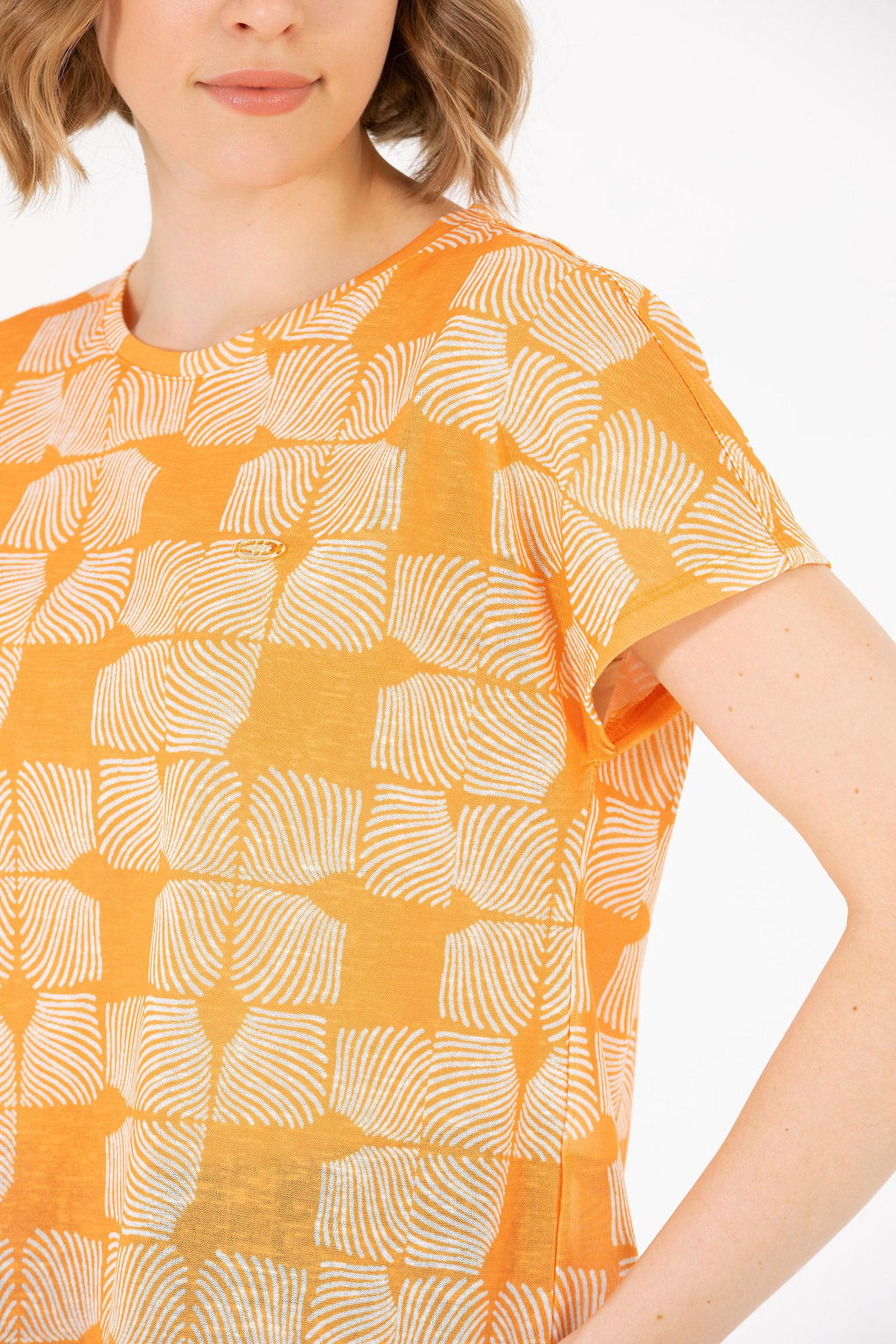 U. S. Polo Assn Женская оранжевая футболка с круглым вырезом - U.s. polo assn фото 7