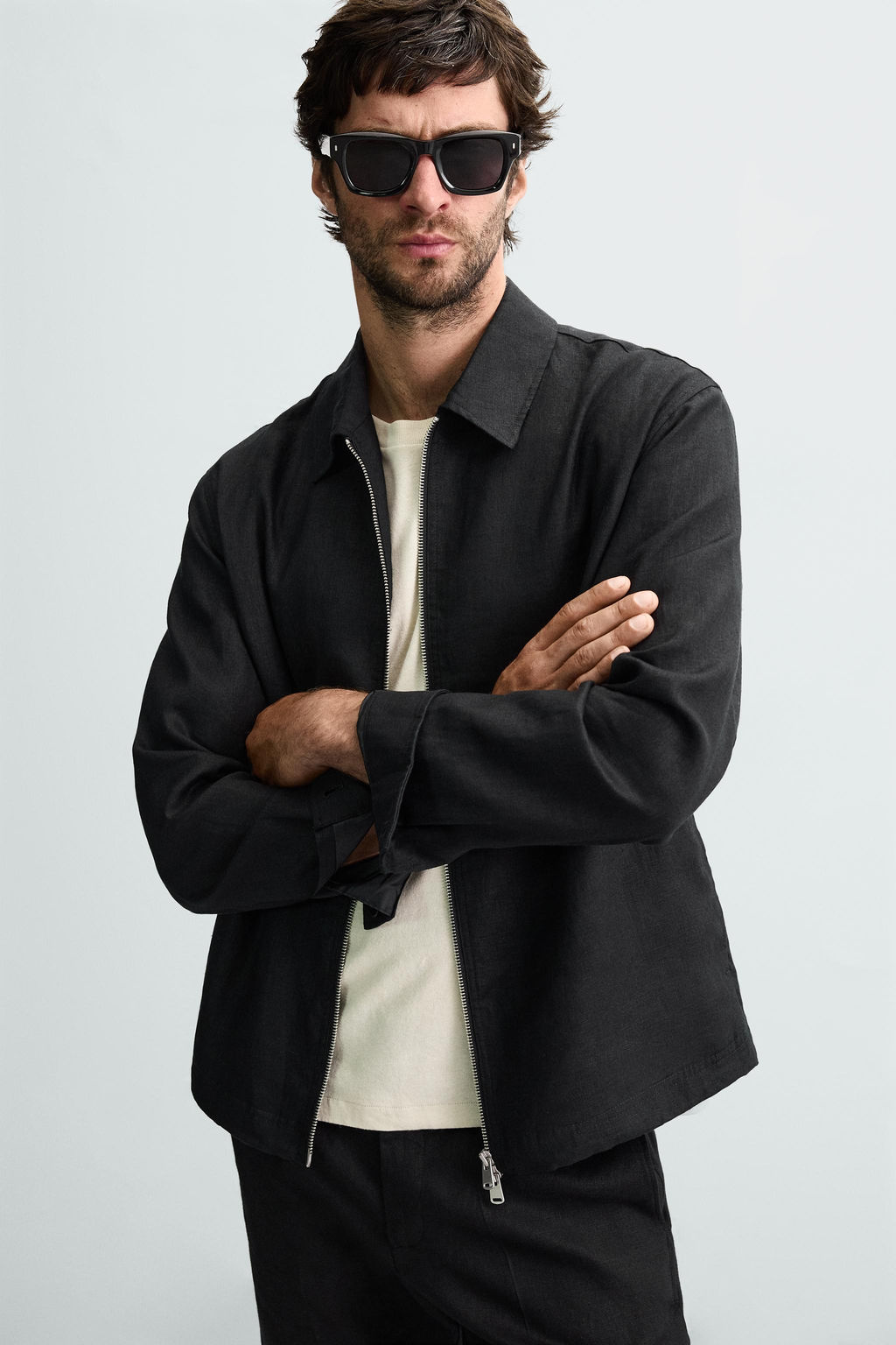100% LINEN OVERSHIRT - Zara фото 5