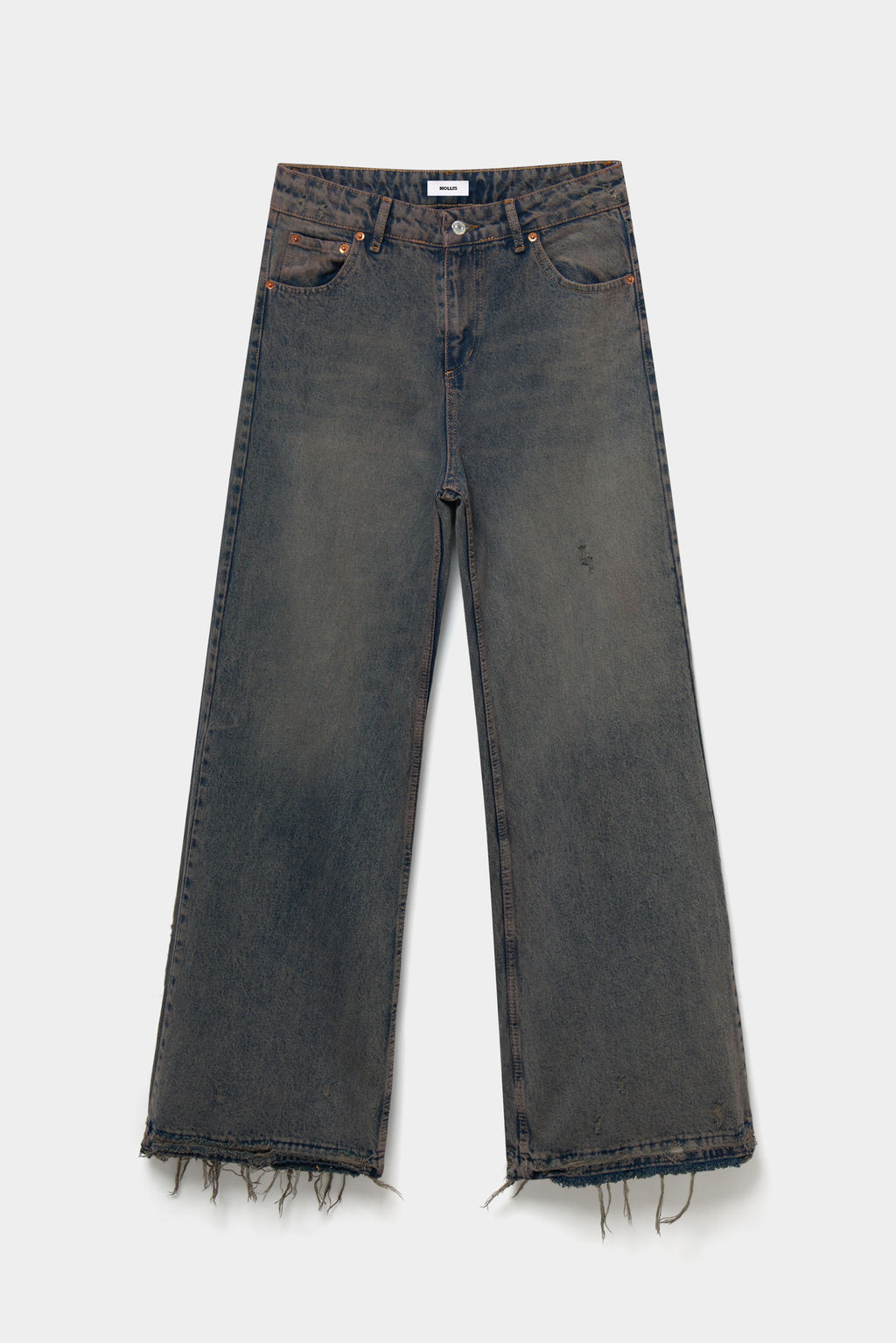 Джинсы клеш с винтажной варкой - Mollis фото 5