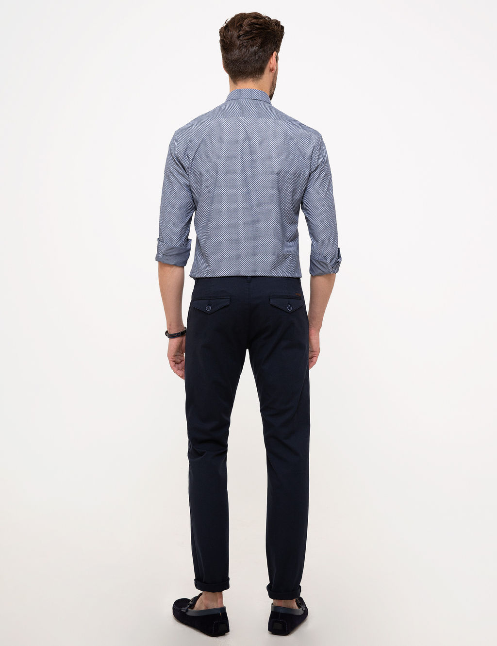 Lacivert Slim Fit Chino Pantolon