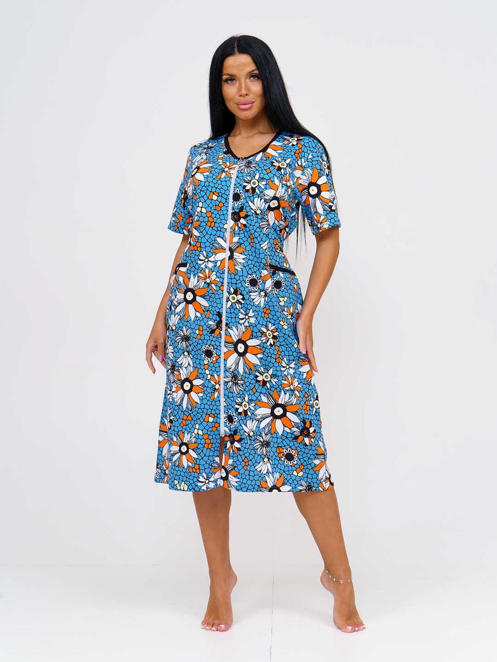 Халат женский , цвет голубой