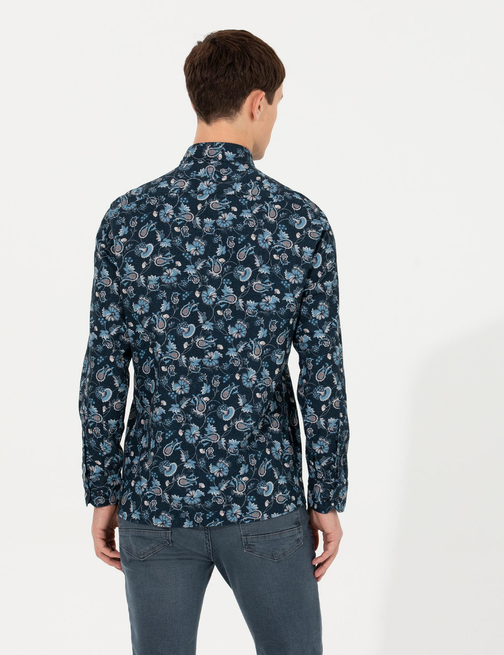 Lacivert Slim Fit Uzun Kollu G_mlek - Pierre cardin фото 5