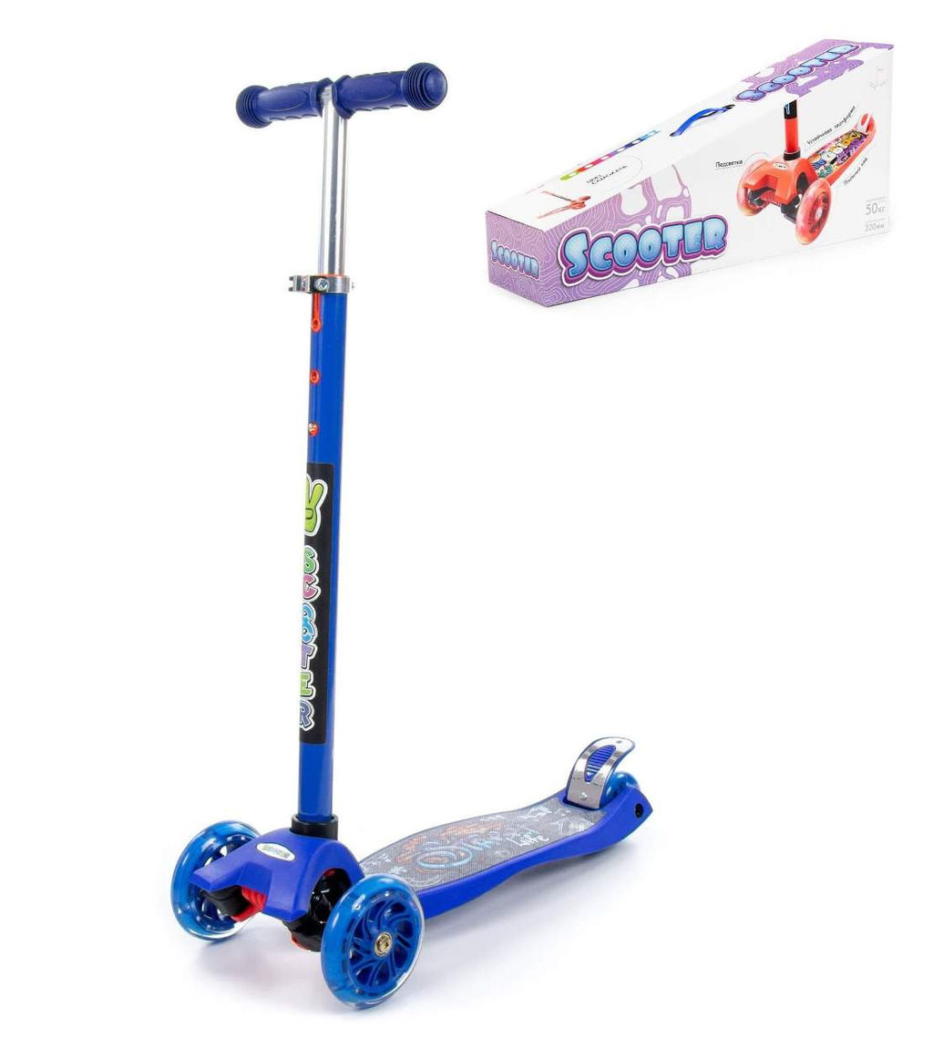 Полесье. Детский самокат (с наклейкой V1) (синий) (в коробке) арт.# 0072-V1(С)