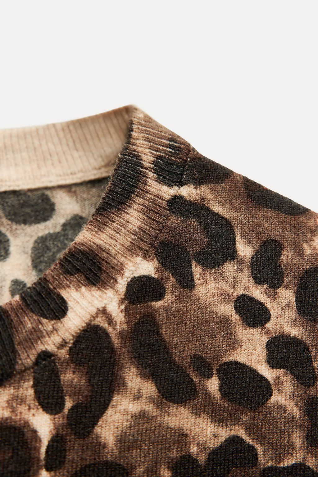 ANIMAL PRINT KNIT SWEATER - Zara фото 7
