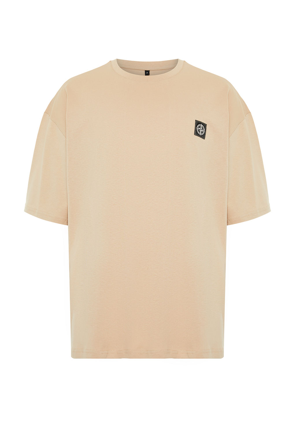 Bej Oversize Pusula Etiketli %100 Pamuklu T-Shirt TMNSS24TS00111 - Trendyolmilla фото 7